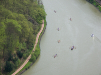 The first rowing: View from the Cloef to the Saarschleife
